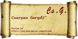 Cserpes Gergő névjegykártya